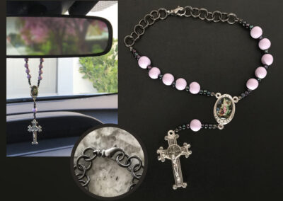 Single Decade Rosary for Rearview Mirror